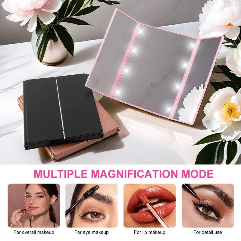 LED Makeup Mirror - Ideal for Travel and Touch-Ups!