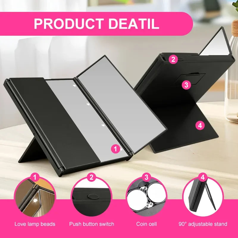 LED Makeup Mirror - Ideal for Travel and Touch-Ups!